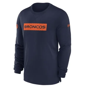 Denver broncos nike sideline player performance long sleeve t shirt Navy M
