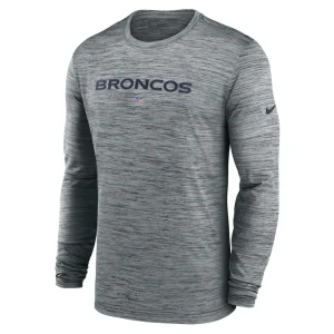 Denver broncos nike sideline team velocity performance long sleeve t shirt Gray M