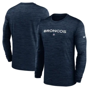 Denver broncos nike sideline team velocity performance long sleeve t shirt Navy