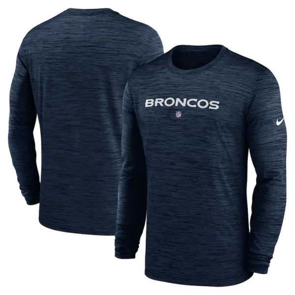Denver broncos nike sideline team velocity performance long sleeve t shirt Navy