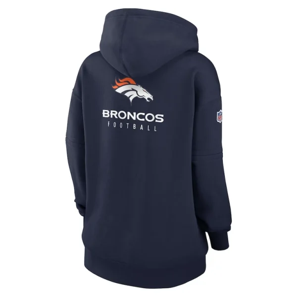 Denver broncos nike womens 2023 sideline club fleece pullover hoodie Navy M