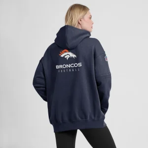 Denver broncos nike womens 2023 sideline club fleece pullover hoodie Navy XL