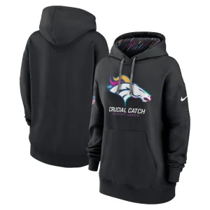 Denver broncos nike womens 2024 nfl crucial catch club pullover hoodie Black