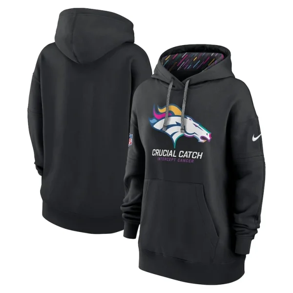 Denver broncos nike womens 2024 nfl crucial catch club pullover hoodie Black