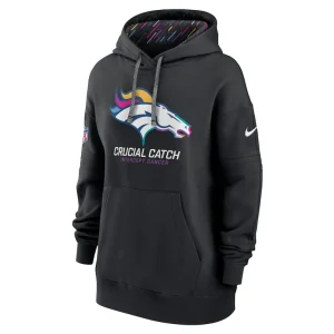 Denver broncos nike womens 2024 nfl crucial catch club pullover hoodie Black S