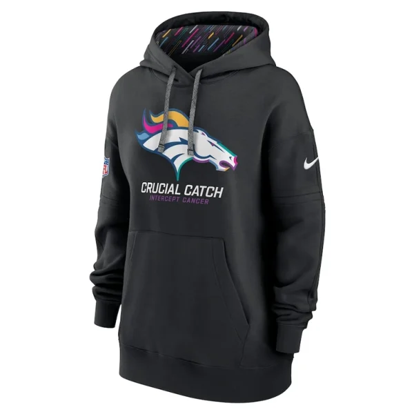 Denver broncos nike womens 2024 nfl crucial catch club pullover hoodie Black S