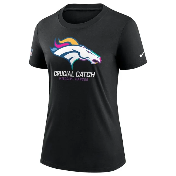 Denver broncos nike womens 2024 nfl crucial catch tri blend t shirt Black S