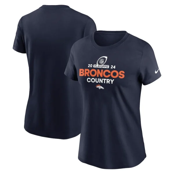Denver broncos nike womens 2024 nfl playoffs t shirt Navy