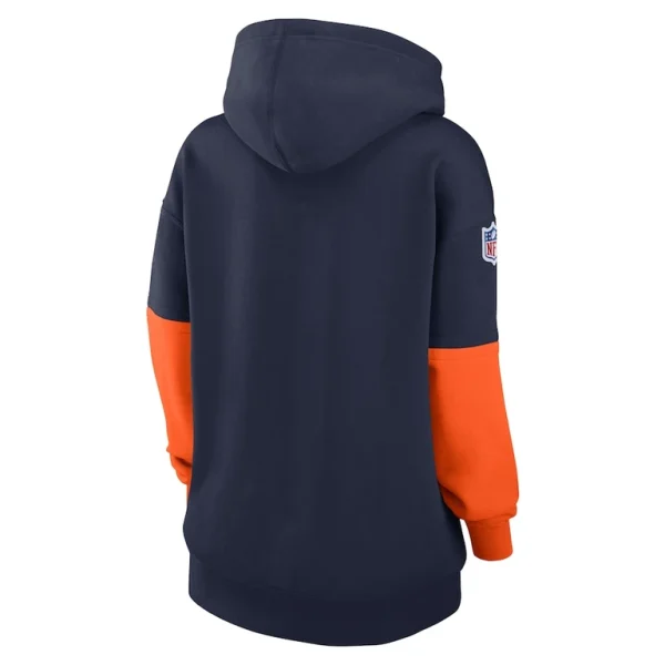 Denver broncos nike womens 2024 sideline essential fleece pullover hoodie Navy M