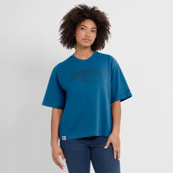 Denver broncos nike womens arch boxy t shirt Blue XL