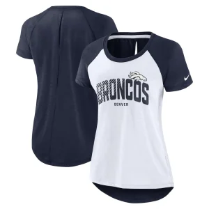Denver broncos nike womens back slit lightweight fashion t shirt Whiteheather scarlet