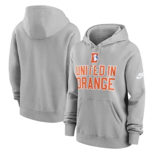 Denver broncos nike womens club logo pullover hoodie Heather gray
