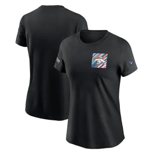 Denver broncos nike womens crucial catch sideline tri blend t shirt Black