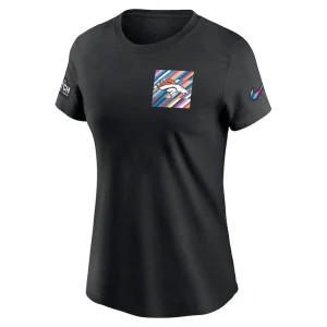 Denver broncos nike womens crucial catch sideline tri blend t shirt Black S