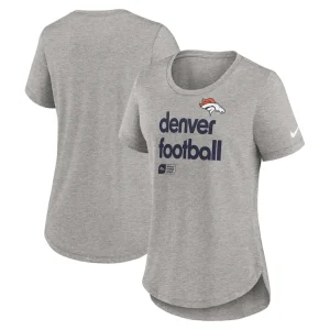 Denver broncos nike womens fashion tri blend t shirt Heather gray