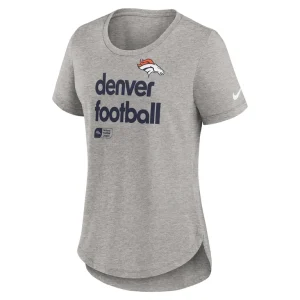 Denver broncos nike womens fashion tri blend t shirt Heather gray S