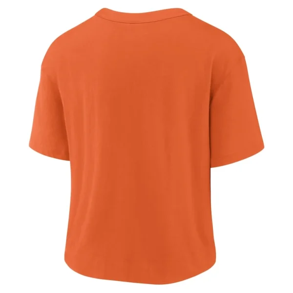 Denver broncos nike womens high hip fashion t shirt Orangenavy M