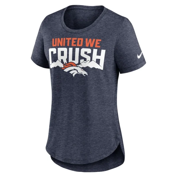 Denver broncos nike womens local fashion tri blend t shirt Heather navy S
