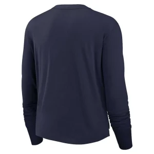 Denver broncos nike womens modest crop performance long sleeve t shirt Navy M