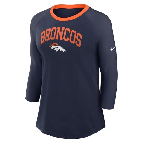 Denver broncos nike womens raglan 34 sleeve t shirt Navy S