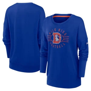 Denver broncos nike womens rewind playback icon performance pullover sweatshirt Royal