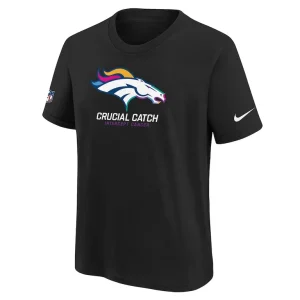 Denver broncos nike youth 2024 nfl crucial catch t shirt Black Yth M