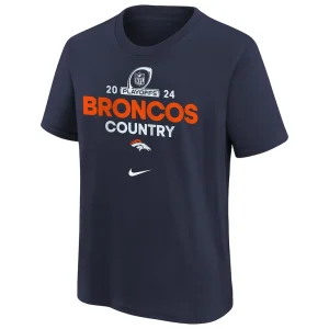 Denver broncos nike youth 2024 nfl playoffs t shirt Navy Yth M