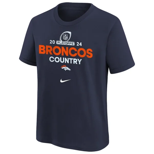Denver broncos nike youth 2024 nfl playoffs t shirt Navy Yth M