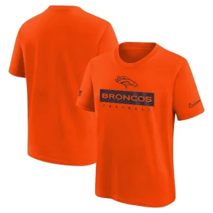 Denver broncos nike youth 2024 sideline legend performance t shirt Orange