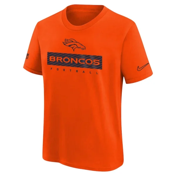 Denver broncos nike youth 2024 sideline legend performance t shirt Orange Yth M