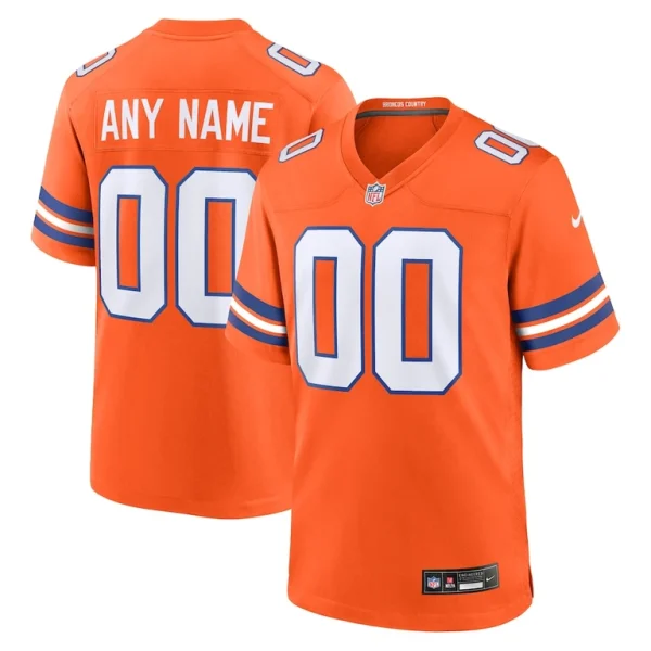 Denver broncos nike youth 2nd alternate custom replica jersey Orange