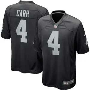 Derek carr las vegas raiders nike youth team color game jersey Black