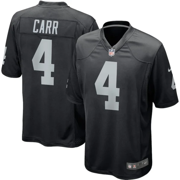 Derek carr las vegas raiders nike youth team color game jersey Black