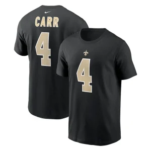 Derek carr new orleans saints nike player name number t shirt Black