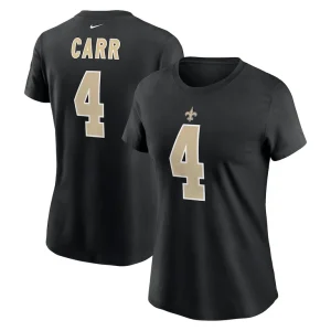 Derek carr new orleans saints nike womens player name number t shirt Black