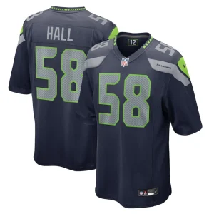 Derick hall seattle seahawks nike game jersey College navy
