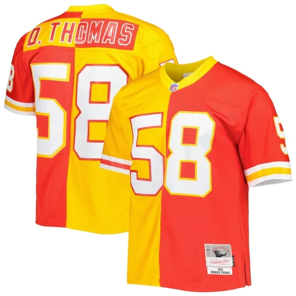 Derrick thomas kansas city chiefs mitchell ness 1994 split legacy replica jersey Redgold