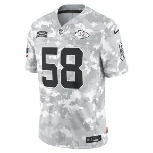 Derrick thomas kansas city chiefs nike 2024 salute to service retired player limited jersey Arctic camo M
