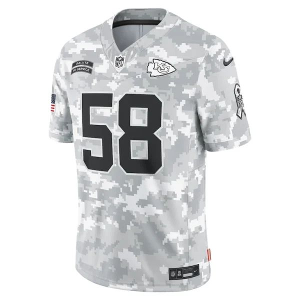 Derrick thomas kansas city chiefs nike 2024 salute to service retired player limited jersey Arctic camo M
