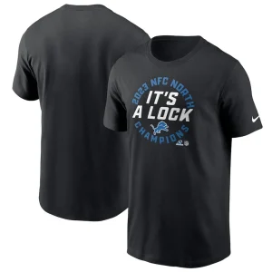 Detroit lions nike 2023 nfc north division champions locker room trophy collection t shirt Black