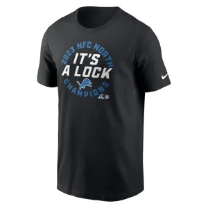 Detroit lions nike 2023 nfc north division champions locker room trophy collection t shirt Black M