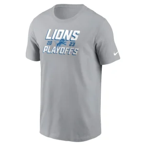 Detroit lions nike 2023 nfl playoffs iconic t shirt Gray M