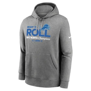 Detroit lions nike 2024 nfc north division champions locker room trophy collection pullover hoodie Heather gray M