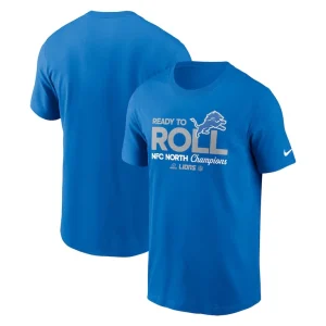 Detroit lions nike 2024 nfc north division champions locker room trophy collection t shirt Blue
