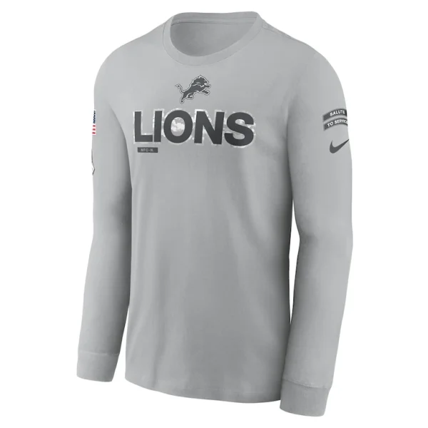 Detroit lions nike 2024 salute to service long sleeve t shirt Gray M