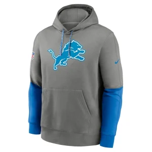 Detroit lions nike 2024 sideline club pullover hoodie Gray M