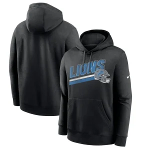 Detroit lions nike club fleece pullover hoodie Black