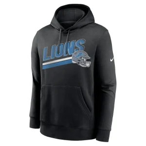 Detroit lions nike club fleece pullover hoodie Black M