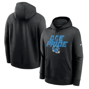 Detroit lions nike club logo pullover hoodie Black