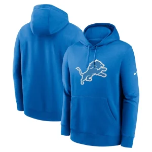 Detroit lions nike club logo pullover hoodie Blue